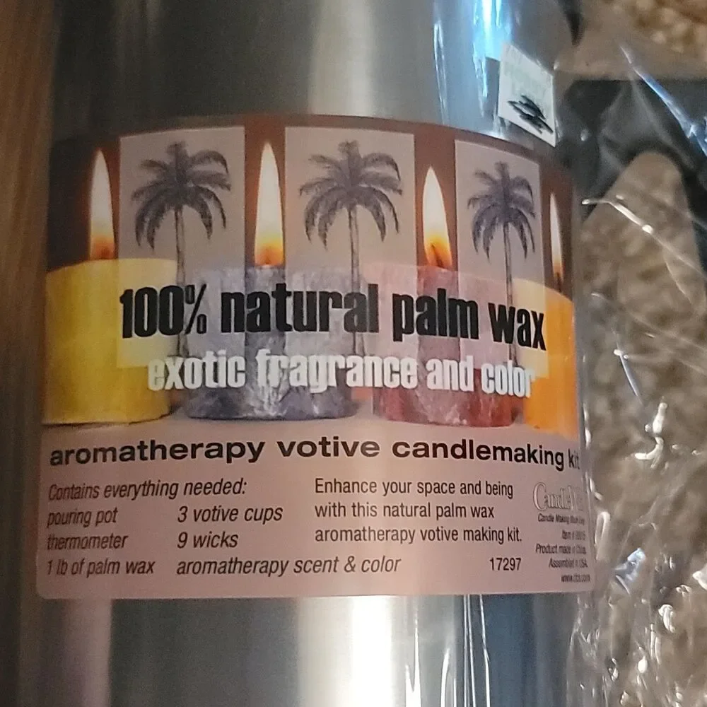 Aromatherapy Votive CANDLE MAKING KIT 100% Natural Palm Wax Exotic Color & Scent - Picture 3 of 8
